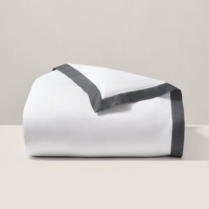 Ralph Lauren RL 624 Organic Cotton Sateen Border FULL/QUEEN Duvet Cover Graphite
